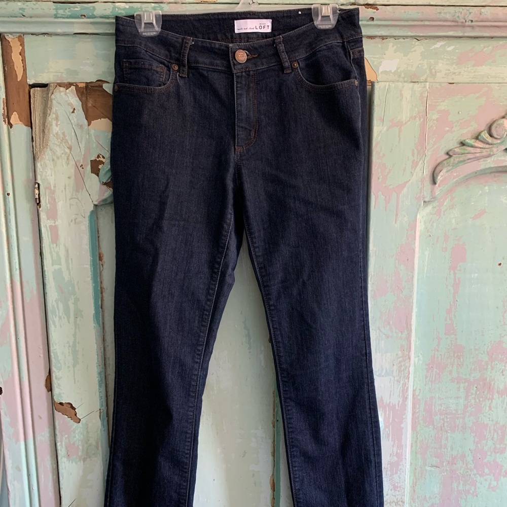 Dark blue flare skinny jeans